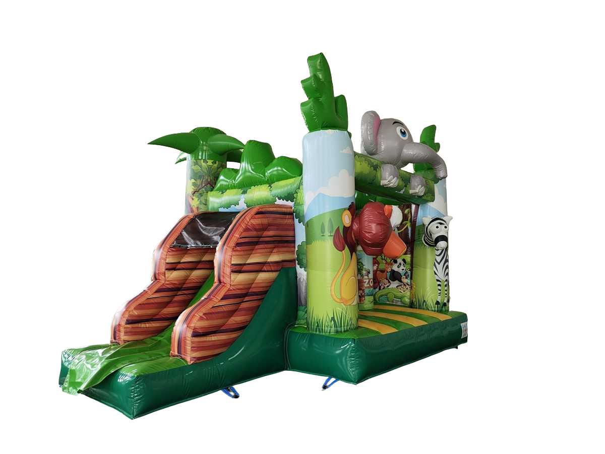 Hüpfburg - 5,5x3 m  - Jungle mit Rutsche