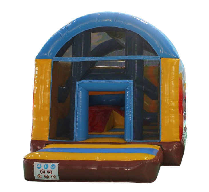 Hüpfburg - Traktor mit Rutsche - 4x3 m - rundes Dach