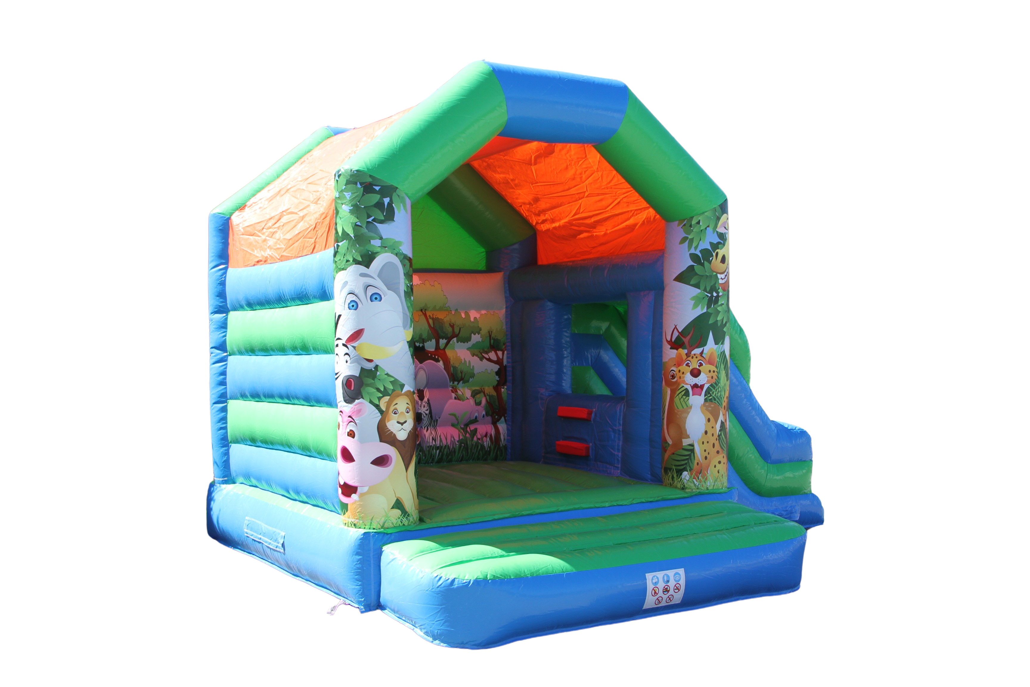 Hüpfburg 4,6x4 m - Dschungel mit Rutsche