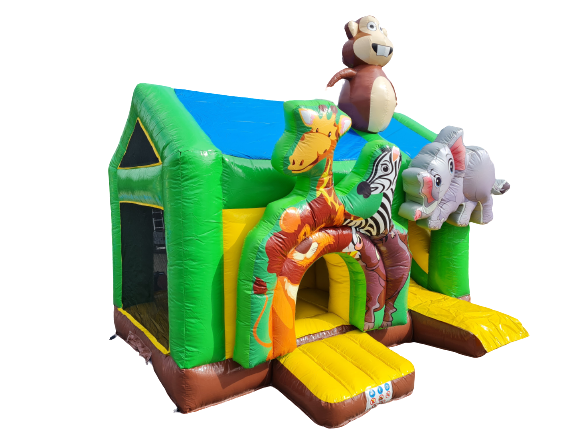 Multiplay-Hüpfburg 5x4 m - mit Rutsche - Jungle