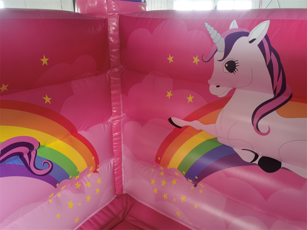 Hüpfburg 4,2x4 m - Einhorn mit Rutsche  
