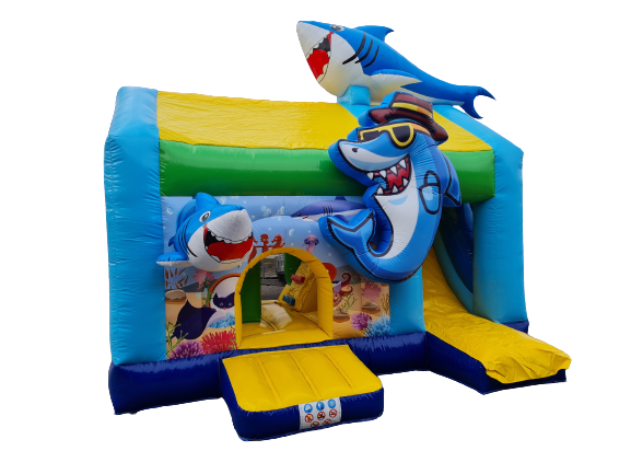 Multiplay-Hüpfburg 5x4 m - mit Rutsche - Seaworld