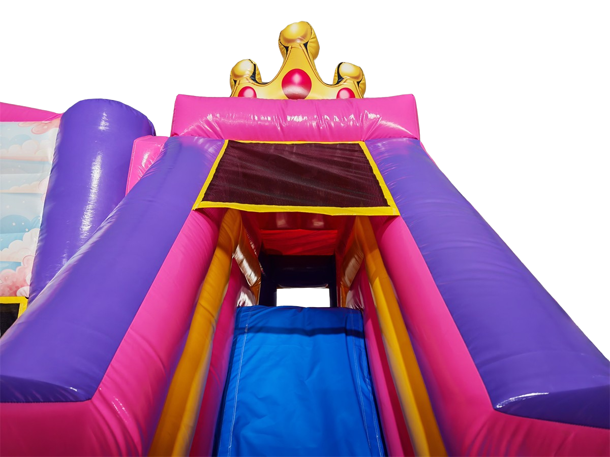Hüpfburg 5x4,5 m - Prinzessin - Rutsche seitlich