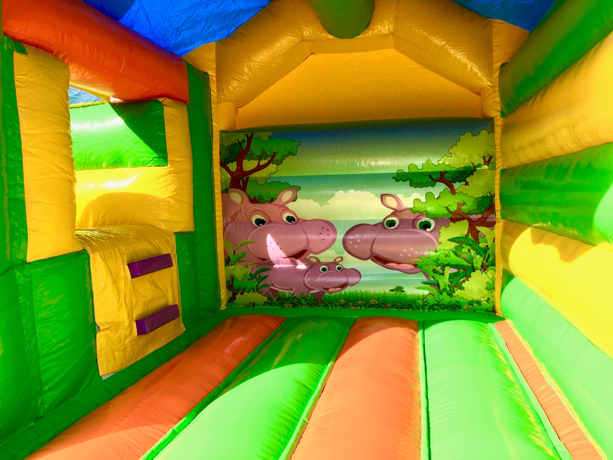 Hüpfburg 5x4,5 m - lustiger Hippo
