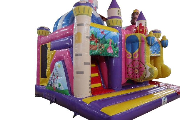 Hüpfburg 5x4,5 m - Multiplay Doppelrutsche Prinzessin