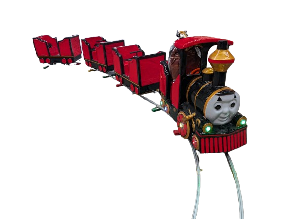 Eisenbahn auf Schienen - 7x5,3 m - rot/schwarz