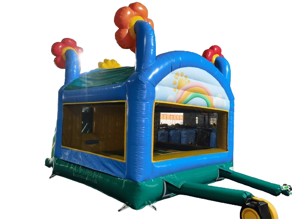 Hüpfburg 4,9x3,8 m - Blumenwiese