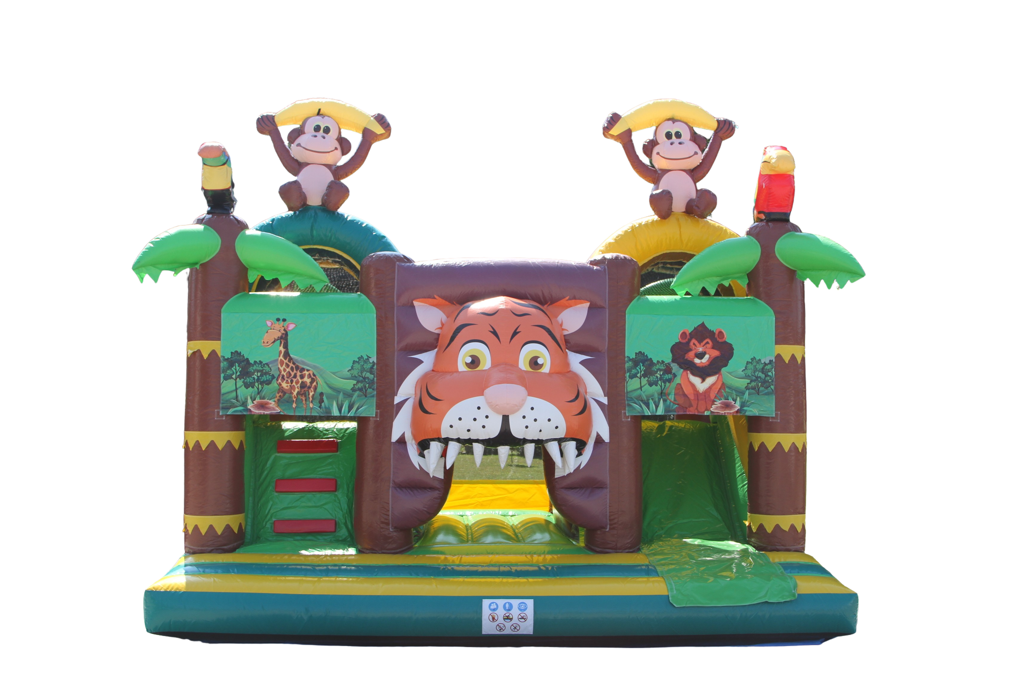 Hüpfburg 5x4,5 m - Multiplay Doppelrutsche Jungle