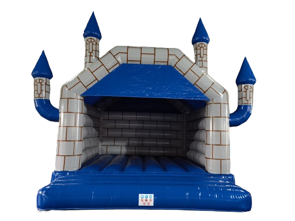 Hüpfburg 5,1x6 m - Camelot - blau/grau - gebrauchte Ausführung