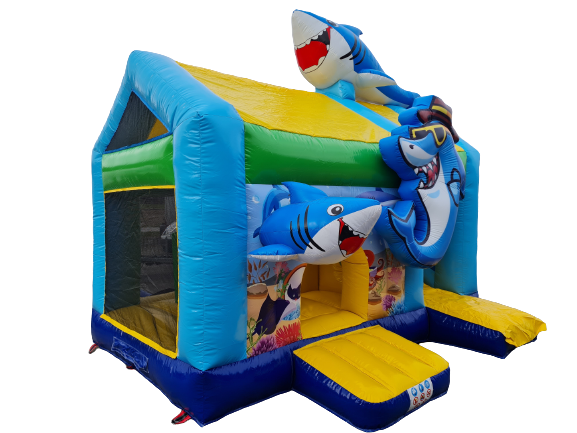 Multiplay-Hüpfburg 5x4 m - mit Rutsche - Seaworld