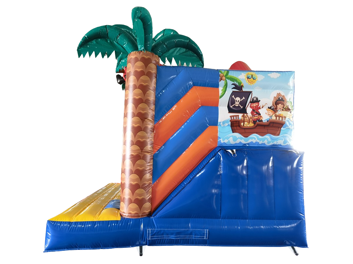 Hüpfburg 6x4,4 m - Pirateninsel mit Rutsche (Modell 2025)