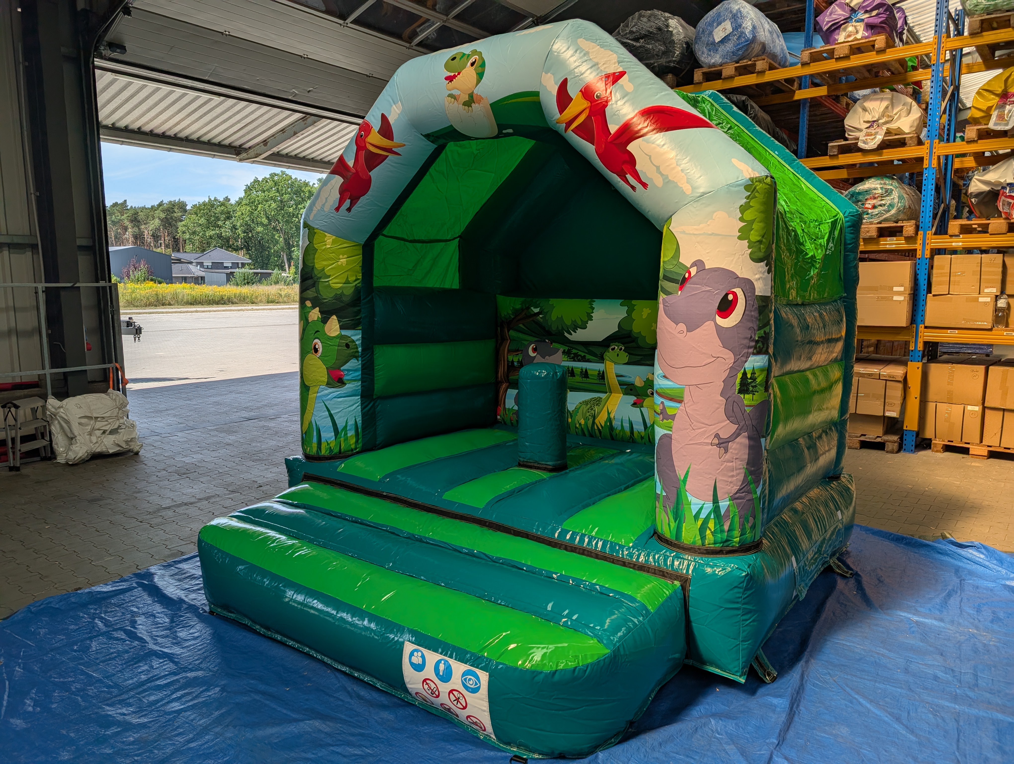 Hüpfburg - Dino mit Hindernis - 3x3 m 