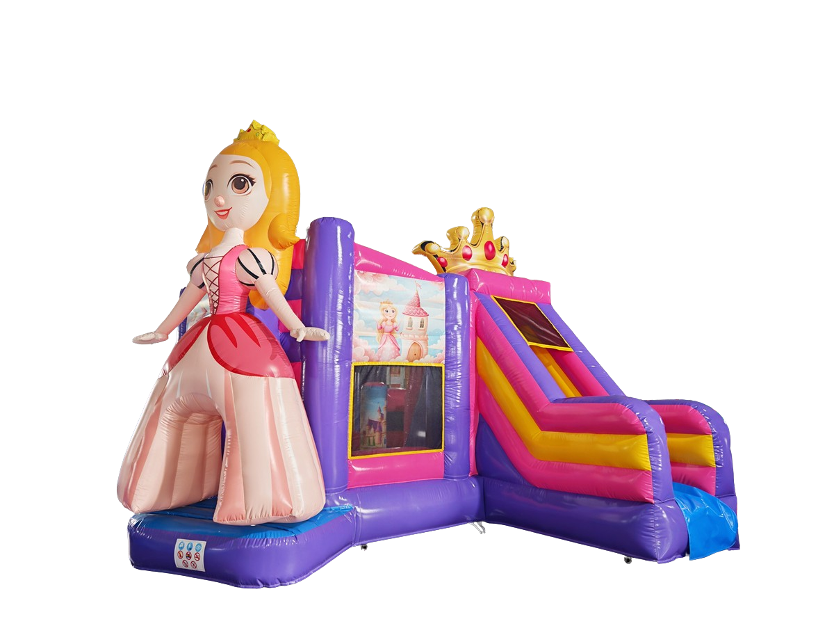 Hüpfburg 5x4,5 m - Prinzessin - Rutsche seitlich