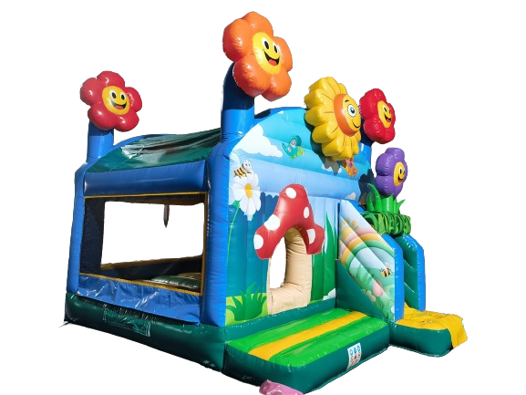 Hüpfburg 4,9x3,8 m - Blumenwiese