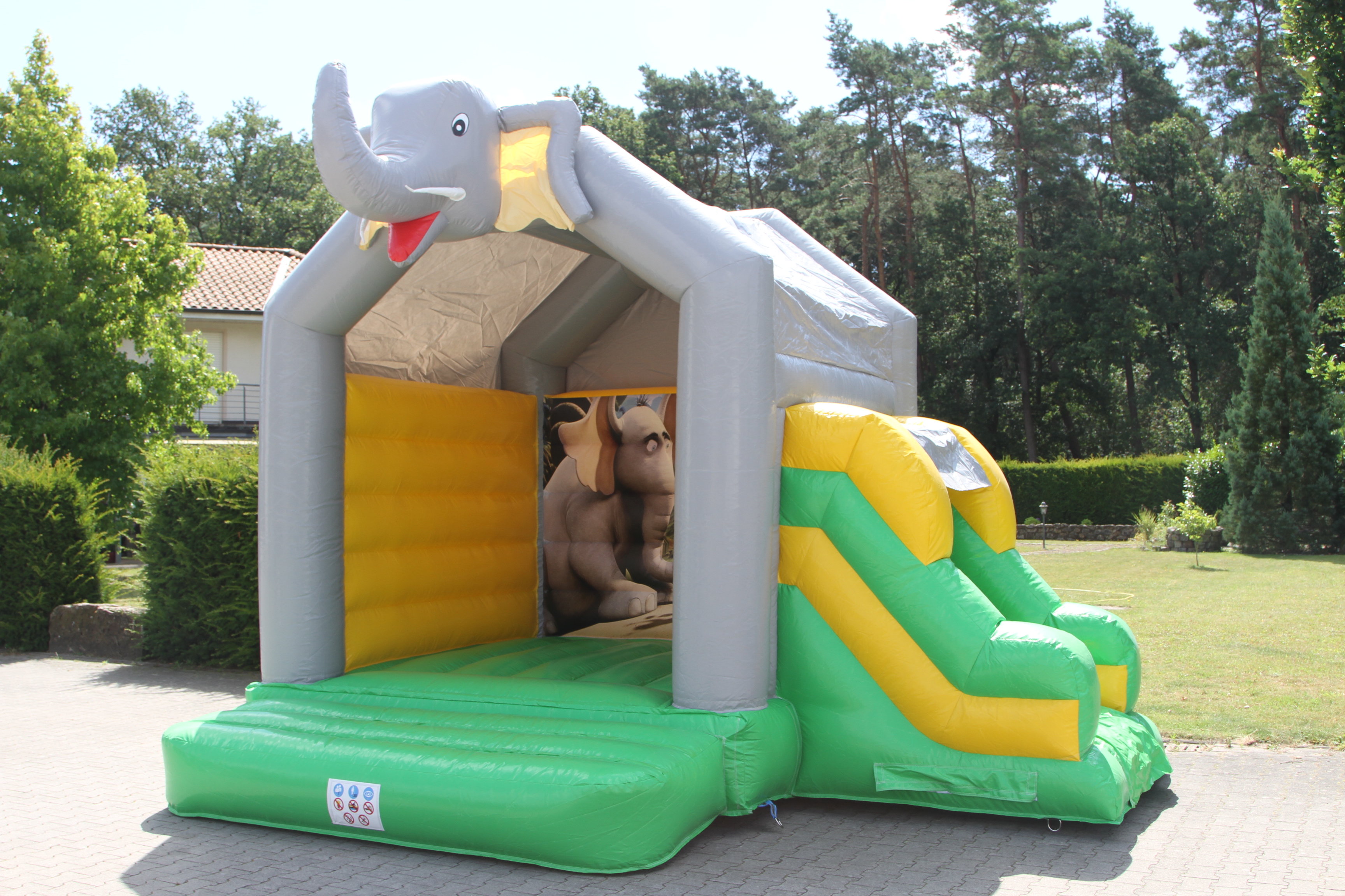 Hüpfburg 4,6x4 m - Elefant mit Rutsche