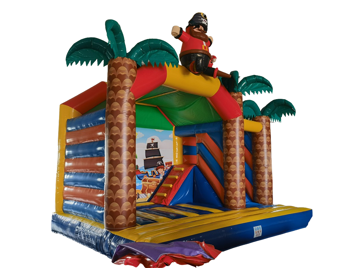 Hüpfburg 6x4,4 m - Pirateninsel mit Rutsche (Modell 2025)