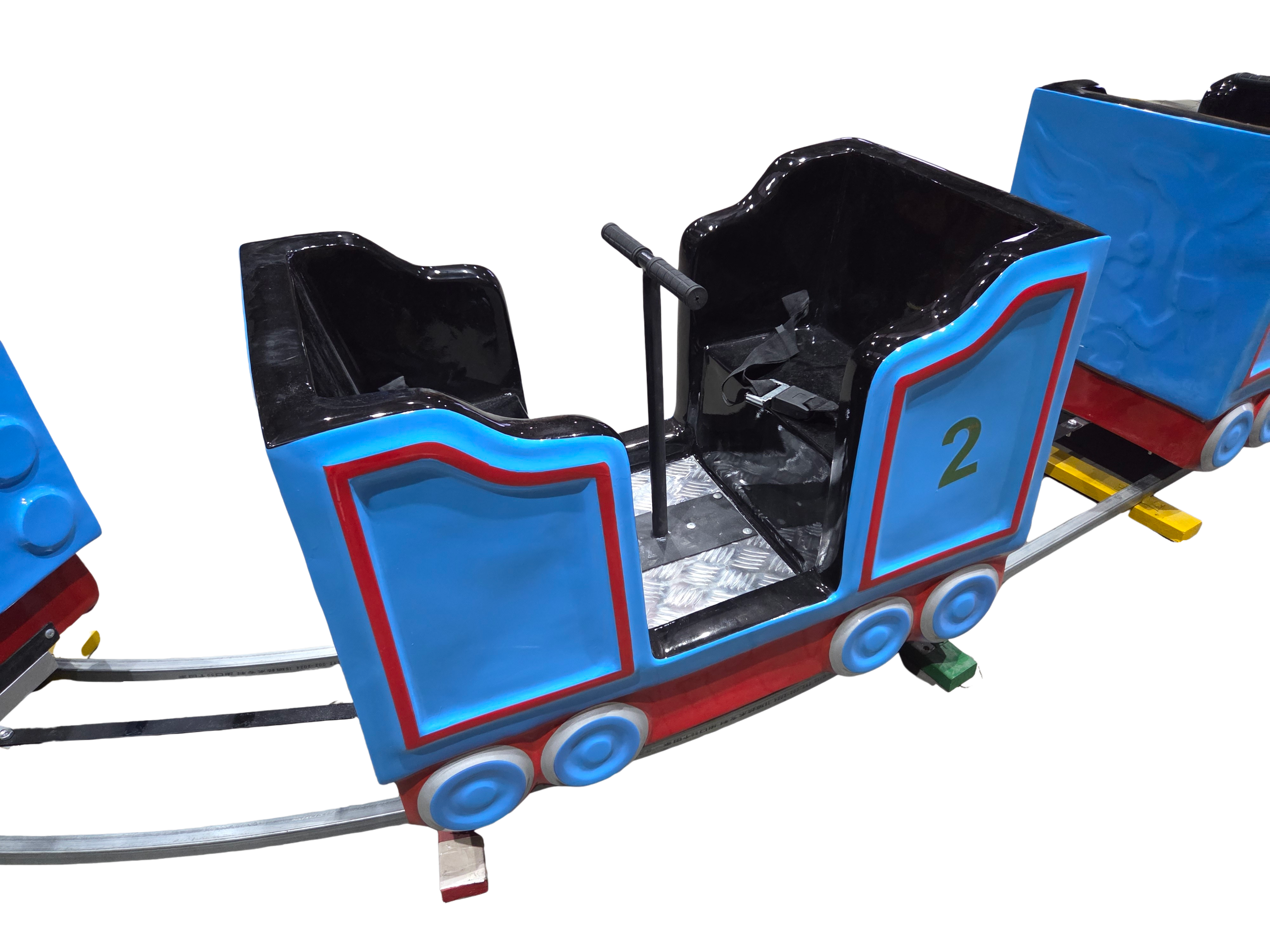 Eisenbahn auf Schienen - 7x5,3 m  Blau-Rot