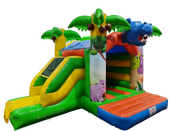Hüpfburg 5x4,5 m - lustiger Hippo