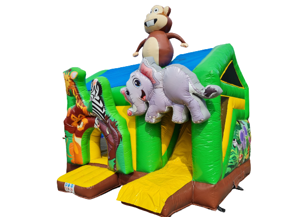 Multiplay-Hüpfburg 5x4 m - mit Rutsche - Jungle