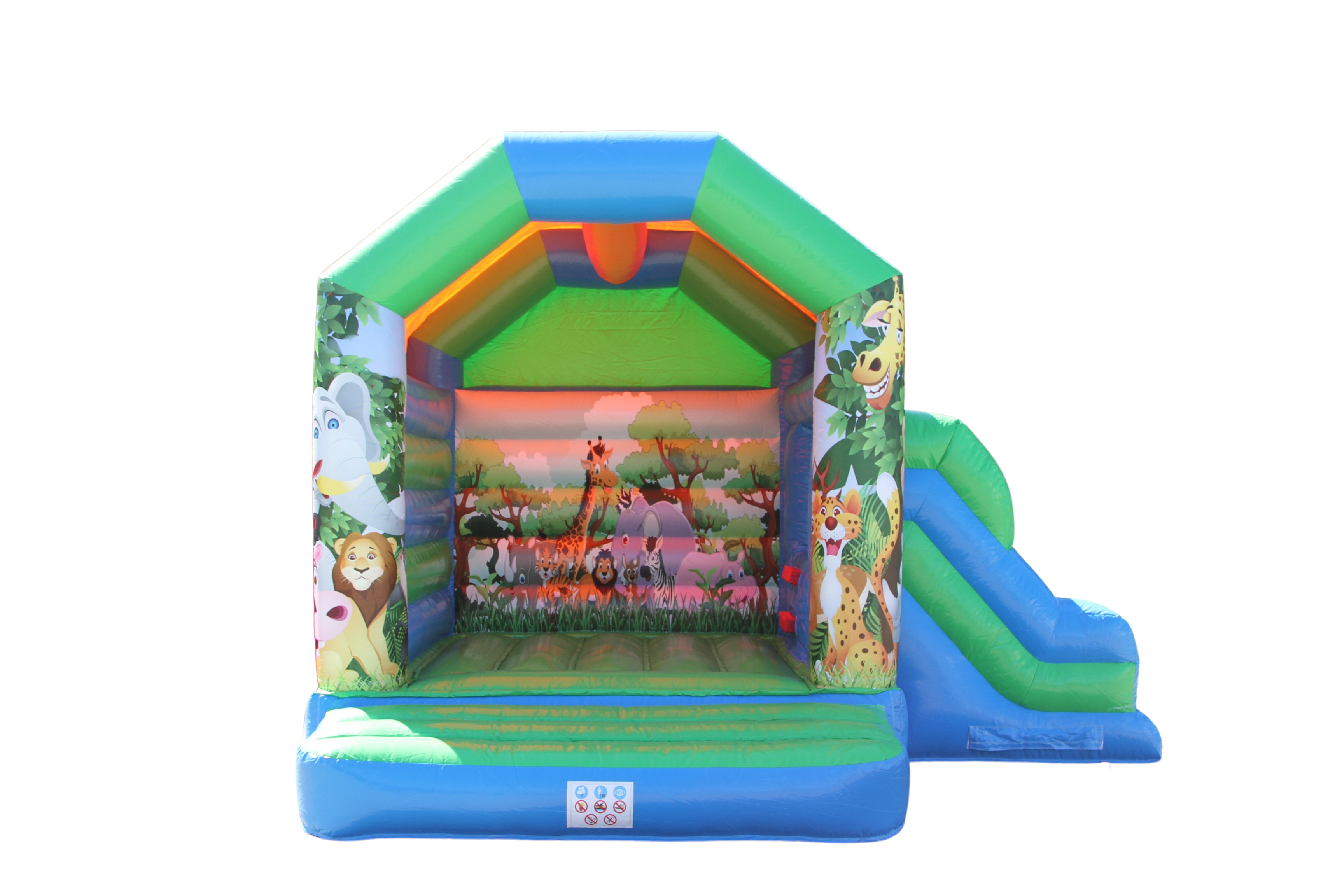 Hüpfburg 4,6x4 m - Dschungel mit Rutsche