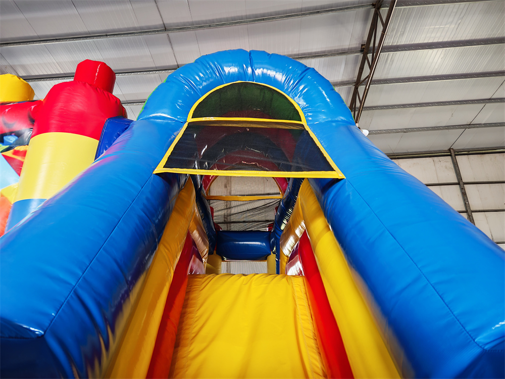 Hüpfburg 5x4,5 m - Bausteine - Rutsche seitlich