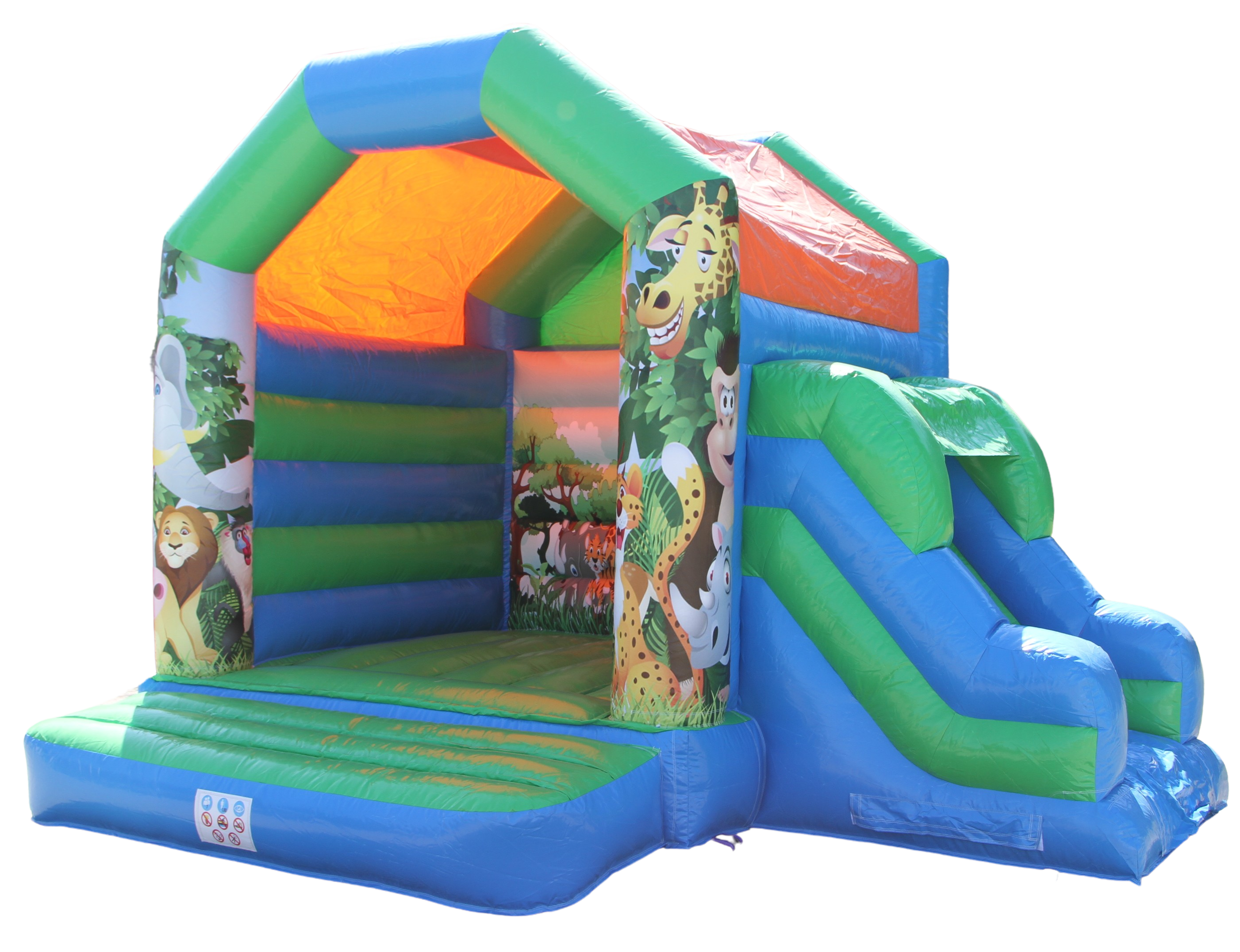 Hüpfburg 4,6x4 m - Dschungel mit Rutsche
