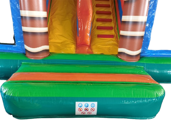  Hüpfburg - Mega Multiplay Dino - 6x6,5 m - mit Rutsche