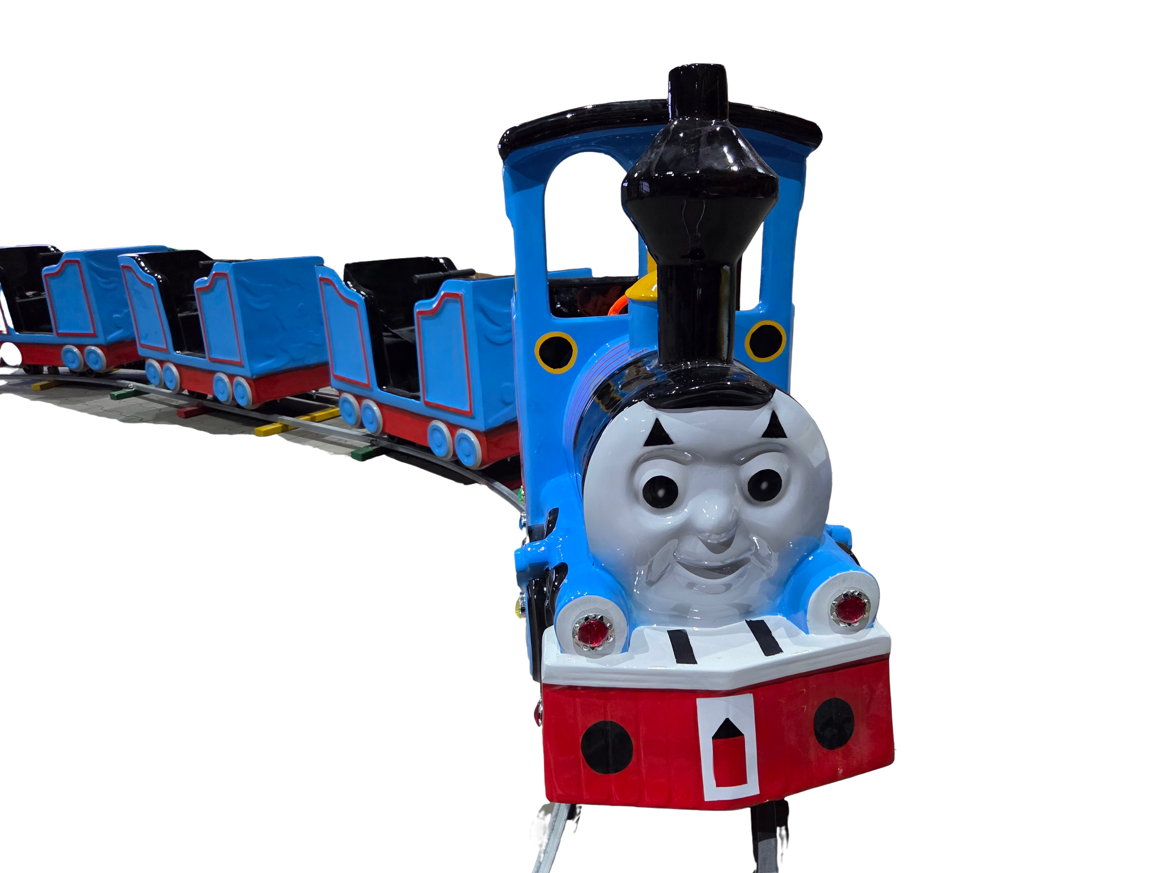 Eisenbahn auf Schienen - 7x5,3 m  Blau-Rot