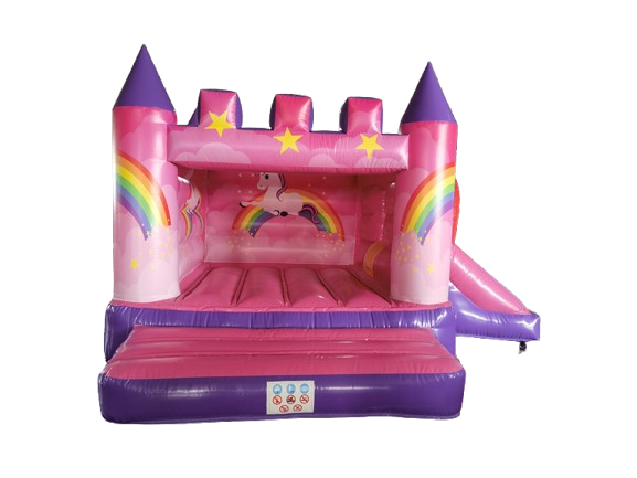 Hüpfburg 4,2x4 m - Einhorn mit Rutsche  