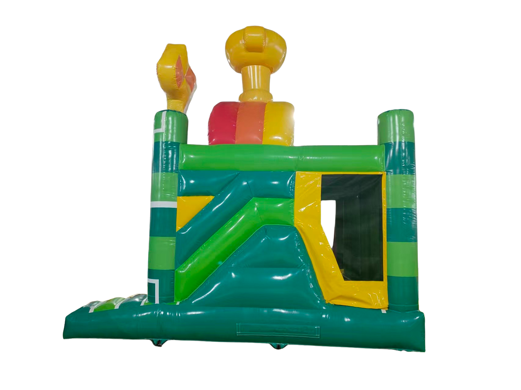 Hüpfburg 5x4,5 m - Multiplay Doppelrutsche Fußball