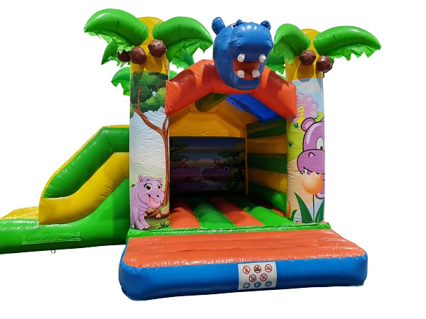 Hüpfburg 5x4,5 m - lustiger Hippo