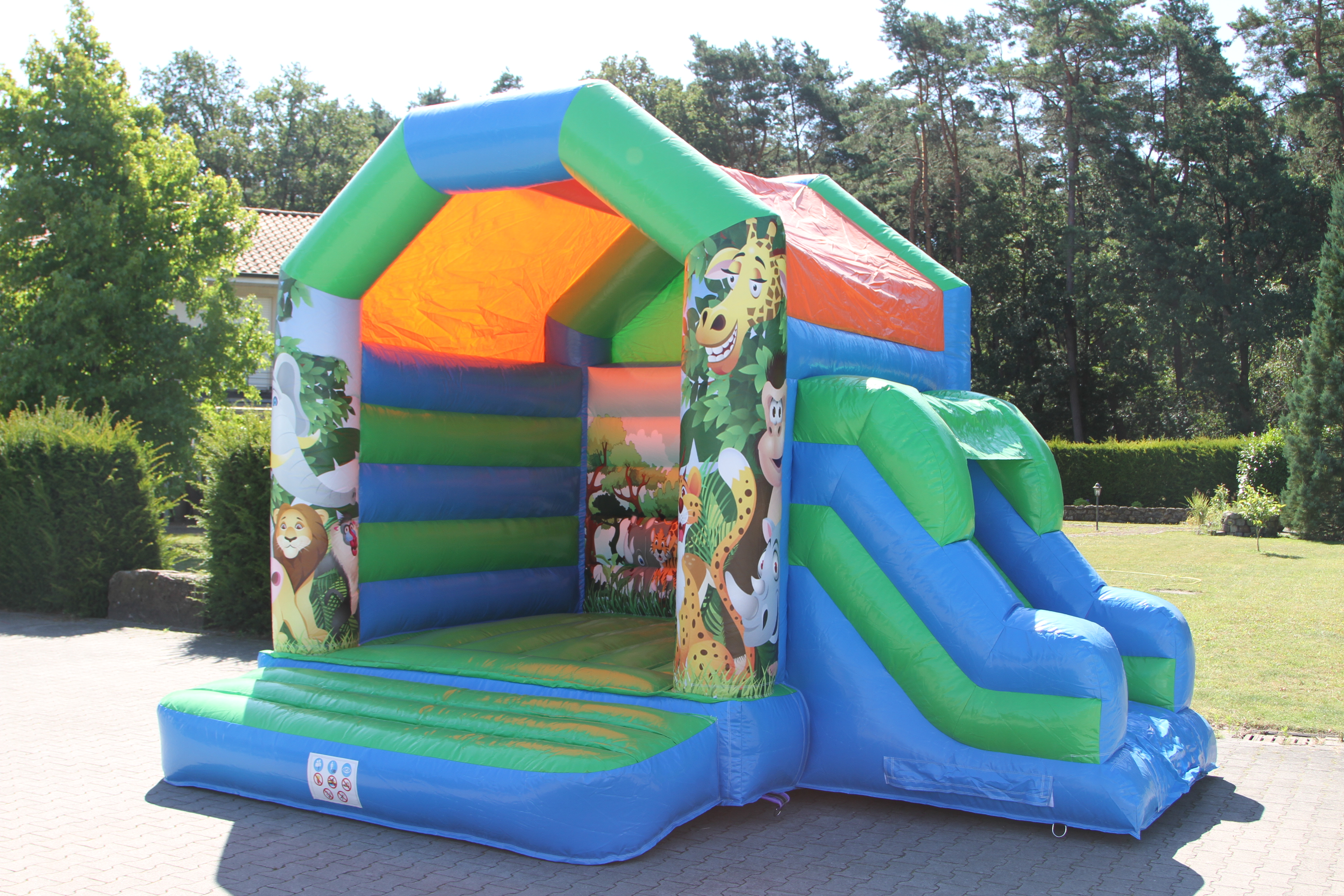 Hüpfburg 4,6x4 m - Dschungel mit Rutsche