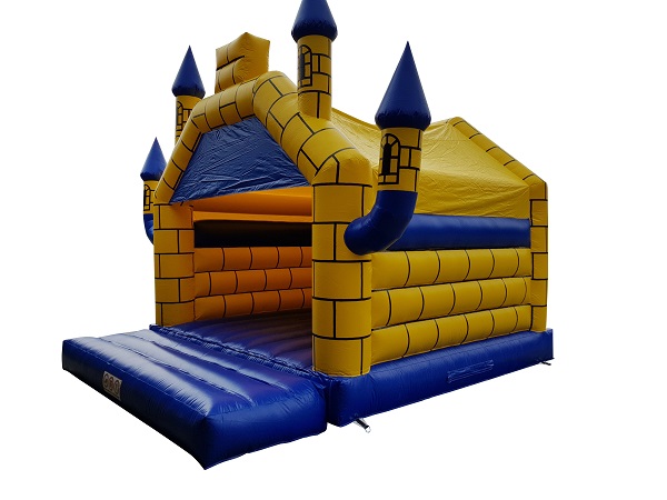 Hüpfburg 5,1x6 m - Camelot gelb-blau