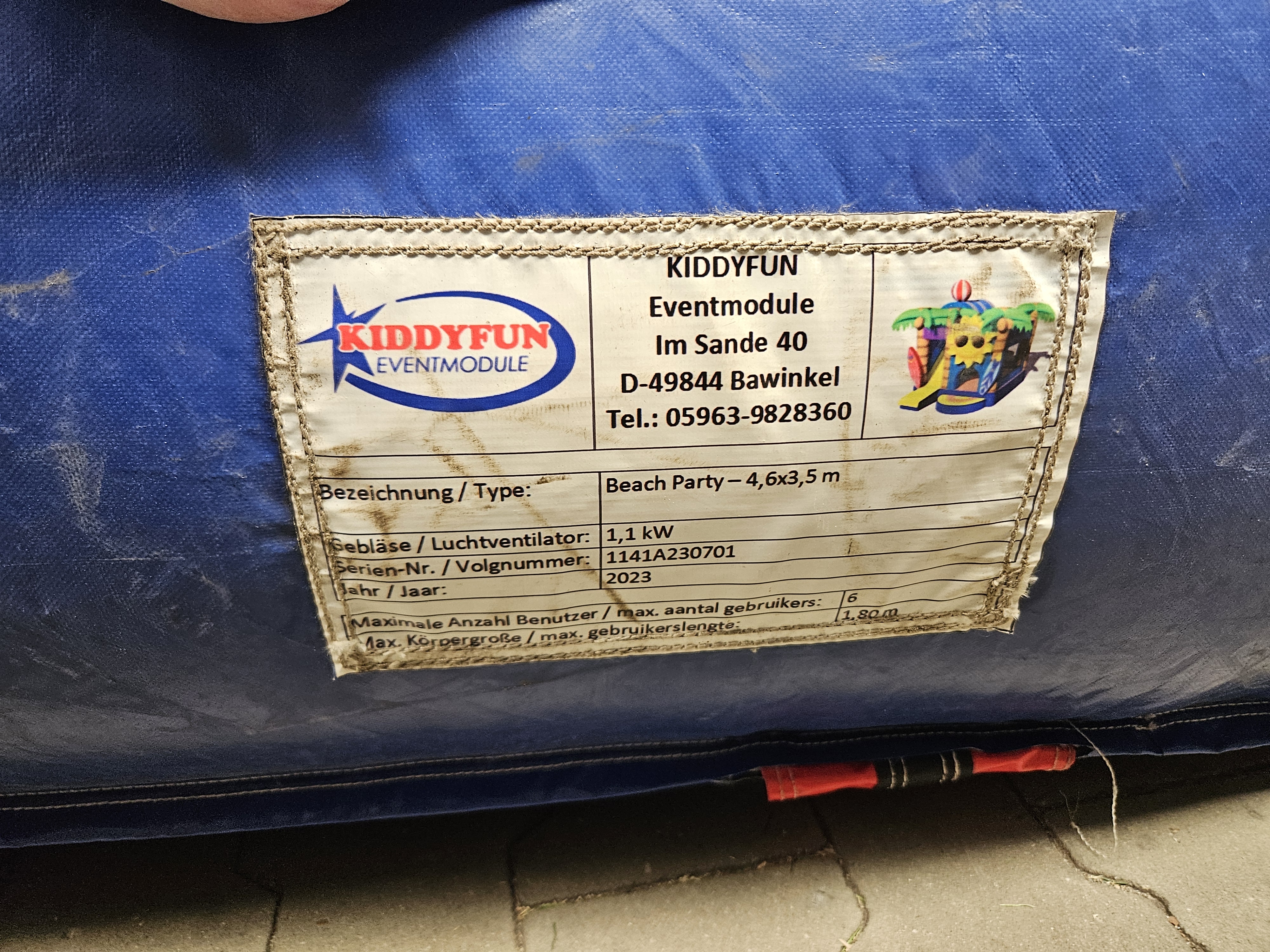 Hüpfburg 4,6x3,5 m - Multiplay Beach Party - gebrauchte Ausführung