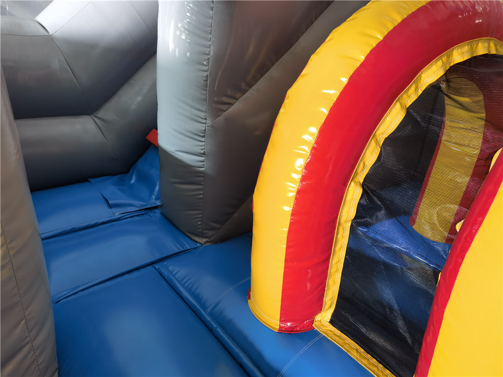 Hüpfburg 5x5 m - Ritterburg mit grünem Drachen und Rutsche