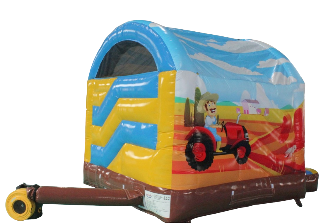 Hüpfburg - Traktor mit Rutsche - 4x3 m - rundes Dach