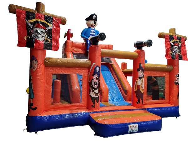  Hüpfburg - Mega Multiplay Pirat 6x6,5 m - mit Rutsche
